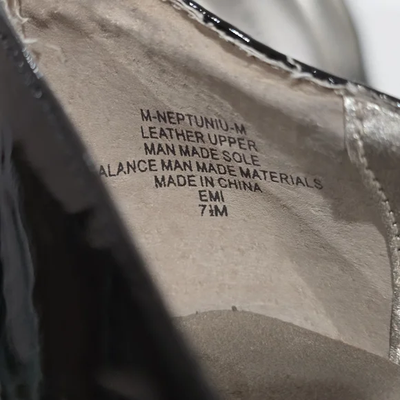 NINE WEST NEPTUN Almond Toe Black Pump Heels Size 7.5 - Picture 7 of 9